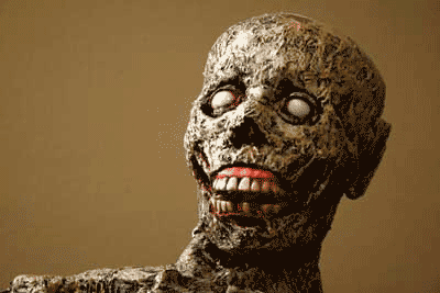 Lighter paint on the corpse head